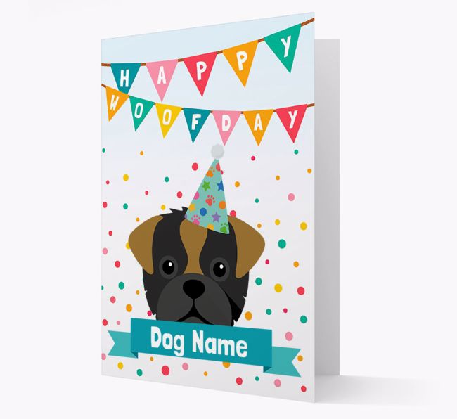 Personalized Card 'Happy Woofday {dogsName}' with {breedCommonName} Icon